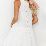 Printed Pleated Sleeveless A Line Mini Dress Beach Dresses