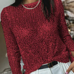 Keep It Shine Sequin Long Sleeve Shift Blouse