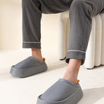 Home Non-Slip Keep Warm Velvet Waterproof Solid Color Slippers
