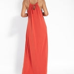Two-piece Halterneck Tie Sleeveless Long Dress and Irregular Cardigan Set