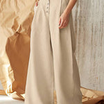 Vintage Plain Button Down Pocket Pants