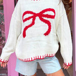 Rosalia Red Bows Knit Sweater