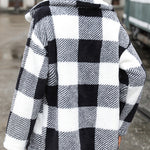 Lapel Long Sleeve Mid-length Plaid Single-breasted Double-sided Velvet Casual Jacket