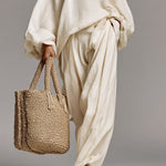 Women's Ivory Linen Set With Off-the-Shoulder Top & Wide-Leg Pants, Timeless Boho-Casual Style Set