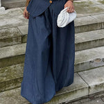 Harem Pants Loose Pleated Solid Color Jean Pants Bottoms