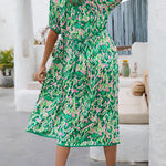 Vacation Loose Round Neck Puff Sleeve Dress