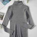 Vertical Stripe Knitted Turtleneck Sweater