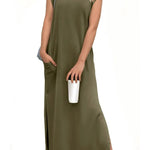 Women's Casual Loose Split Wrinkle-Free Maxi Dress