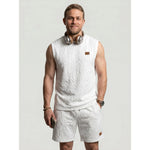 KZZ Men's Stylish Minimalist Sleeveless Two-Piece Set