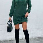 hooded pullover sweater dress