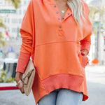 Women's New V-Neck Hooded Irregular Sweater