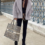Lapel Fleece Jacket Long Sleeve Pockets Faux Fur Dressy Fall Outfits