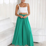 Wide Leg Flowy Pants Summer Boho Elastic Waist Drawstring Palazzo Trousers
