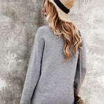 Sexy Hollow V Neck Long Sleeve Sweater
