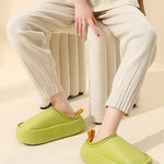Home Non-Slip Keep Warm Velvet Waterproof Solid Color Slippers