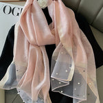 Sun-Protection Beaded See-Through Shawl&Scarf