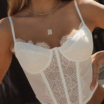 Lace Eyelash Sheer Cami Bralette Top