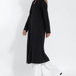 Nadorine Women's Black Stretch Knit Frock Cardigans Coat