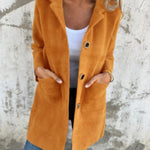 Justina | Long Sleeve Button Coat with Pockets