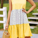 Polka dot mosaic large swing dress