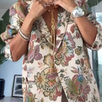 Retro Floral Print Blazer