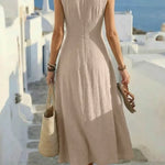 Sage | Sleeveless Boho A-Line Dress