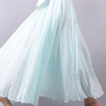 Casual A-Line Elastic Waist Solid Color Skirts