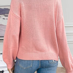 Peach Pink Hand Hook Flower Knitted Cardigan