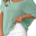Women's Summer Hollow Out Crochet Knit Tops Beach Coverup