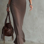 Vintage V-neck Sparkly Knitted Maxi Dress