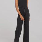 Nadorine Women's Adjustable Belt Overalls Rompers Sleeveless Wide Leg Jumpsuit