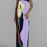 Loose Plus Size Printed Split-Joint Tube Maxi Dresses