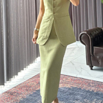Stylish and Elegant Cotton and Linen Two-piece Set