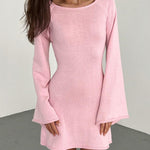 Nadorine Elegant Backless Lace-up Bell Sleeve Mini Dress for Women Casual Going Out Summer 2026