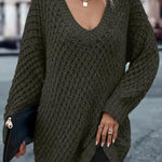 Solid Drop Shoulder Cotton Oversized Sweater