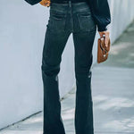 Flared Jeans High Waist Stretch Slimming Wide Leg Pants