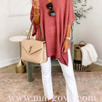 Chicest V Neck Loose Fit Solid Poncho Sweater
