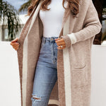 Autumn and winter casual all-match hooded long cardigan sweater jacket