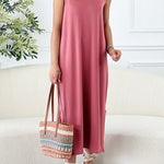 Sira Crew Neck Sleeveless Loose Comfort Solid Dress