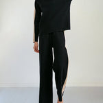 Loungewear Sets Contrast Side Seam Drop Shoulder Pullover & Sweatpants