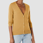 Long Sleeve Choker Top Lightweight Vee Cardigan Sweater