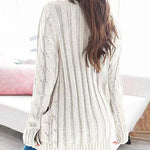 Plain Twist Button Cardigan Sweater