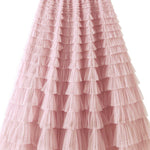 Be Your Own City Queen Tiered Elastic Waist Tulle Maxi Skirt