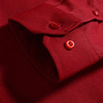KZZ Men's solid color long-sleeved formal casual business shirt