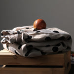 Nadorine Casual Polka Dot Wide-Leg Cotton-Linen Palazzo Pants