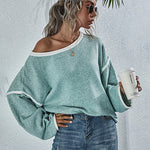 Oversized Soft Knit Long Batwing Sleeve Pullover Sweater Tunic Outfit Tops