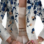 Art print double-breasted blazer