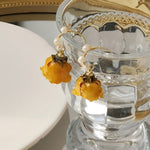 Orange Rose Earrings - Hannah