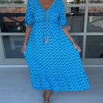 Chelsea | Comfortable Loose Fit V-Neck Midi Dress