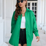 Nadorine Long Sleeve Blouse Button Up Oversized Shirt for Women Casual Loose Business Casual 2026 | Under